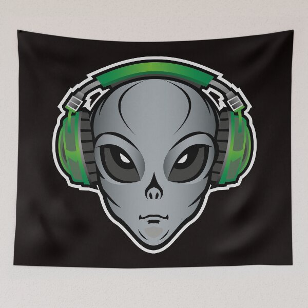 Item preview, Alien Electro Head – Futuristic Sci-Fi Streetwear Tech Design designed and sold by ElectroSphere46.