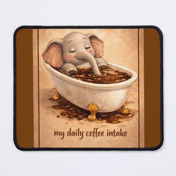 Item preview, Elephant Coffee Humor – my daily coffee intake Design – only one cup of coffee a day designed and sold by Art by M.H..