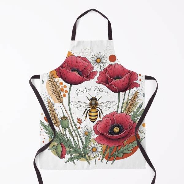 Item preview, Femme Abeille et Coquelicots Rouges Protect Nature T-Shirt Col V Écologique designed and sold by zegistor ☑️⭐⭐⭐⭐⭐.