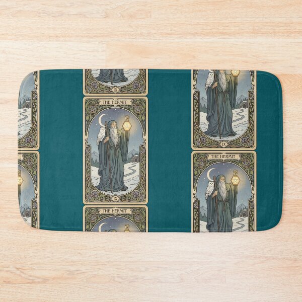 Item preview, THE HERMIT TAROT CARD | Art Nouveau Wizard Art | Aesthetic Dark Academia Wisdom & Solitude Graphic designed and sold by SergioMiklos.