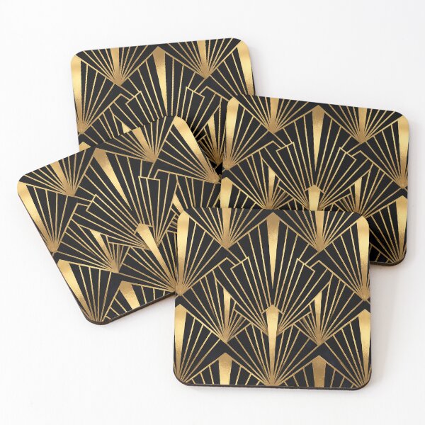 Item preview, Midnight Gatsby - Art Deco Gold Pattern designed and sold by Neon Nature Studio.