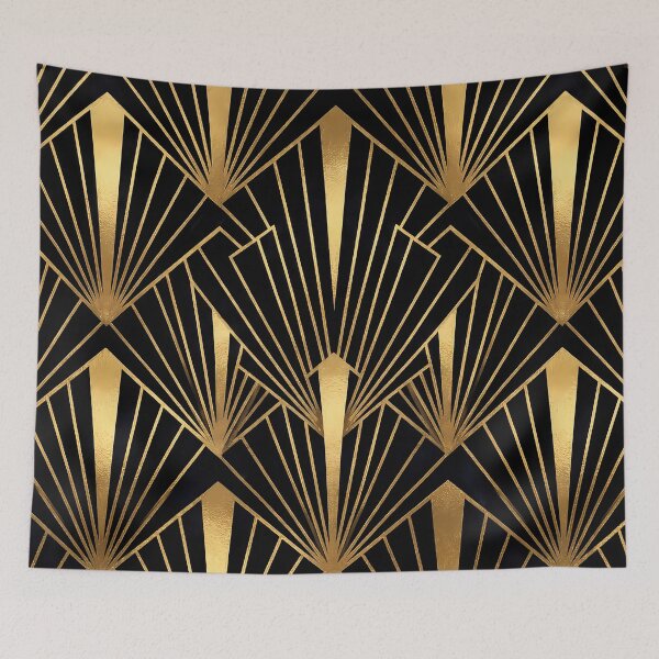 Item preview, Midnight Gatsby - Art Deco Gold Pattern designed and sold by Neon Nature Studio.