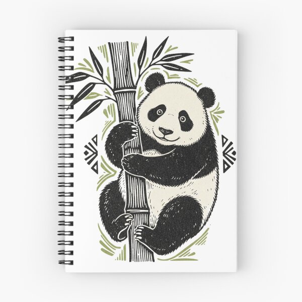 Item preview, Vintage Panda Hugging Bamboo | Minimal Panda Nature Illustration designed and sold by snaperos.