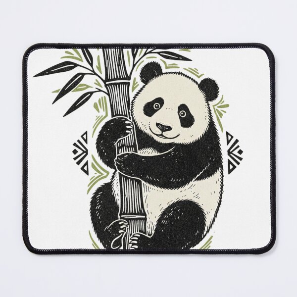 Item preview, Vintage Panda Hugging Bamboo | Minimal Panda Nature Illustration designed and sold by snaperos.