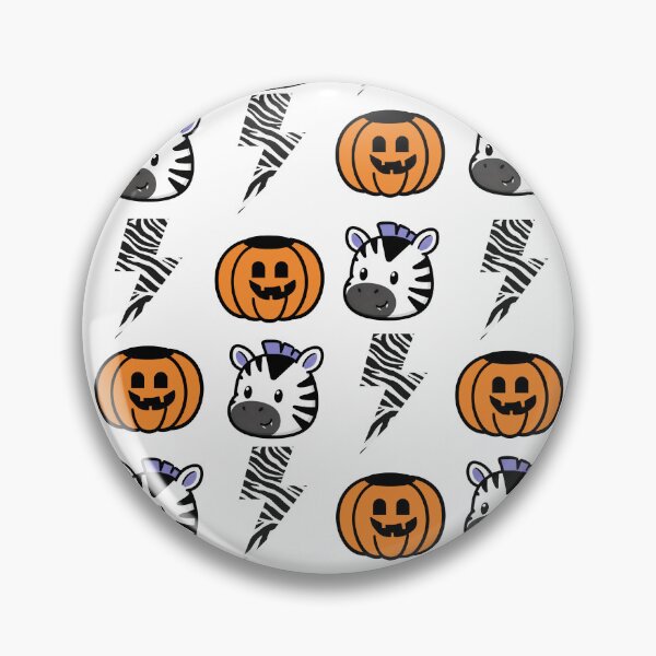 Item preview, Spooky Zebra Halloween Pattern – Cute Pumpkin & Lightning Bolt Design designed and sold by ZebraDazzleDesigns.