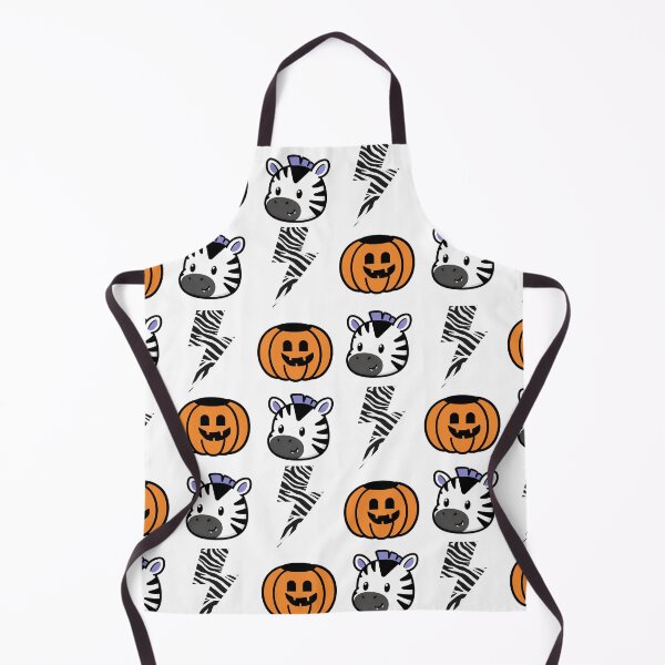 Item preview, Spooky Zebra Halloween Pattern – Cute Pumpkin & Lightning Bolt Design designed and sold by ZebraDazzleDesigns.
