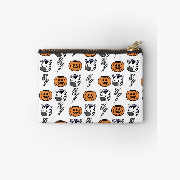 Item preview, Spooky Zebra Halloween Pattern – Cute Pumpkin & Lightning Bolt Design designed and sold by ZebraDazzleDesigns.