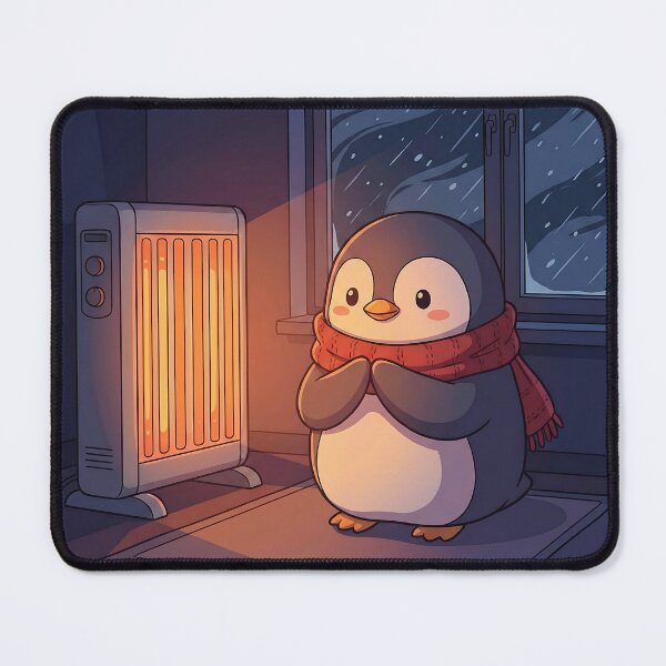 Item preview, Cute Penguin Warming Up By Heater designed and sold by Neural Dream.