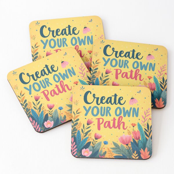 Item preview, Create Your Own Path Floral Art - Bold Empowering Quote Design designed and sold by DesignsByDessie.