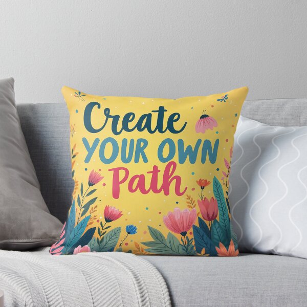 Item preview, Create Your Own Path Floral Art - Bold Empowering Quote Design designed and sold by DesignsByDessie.