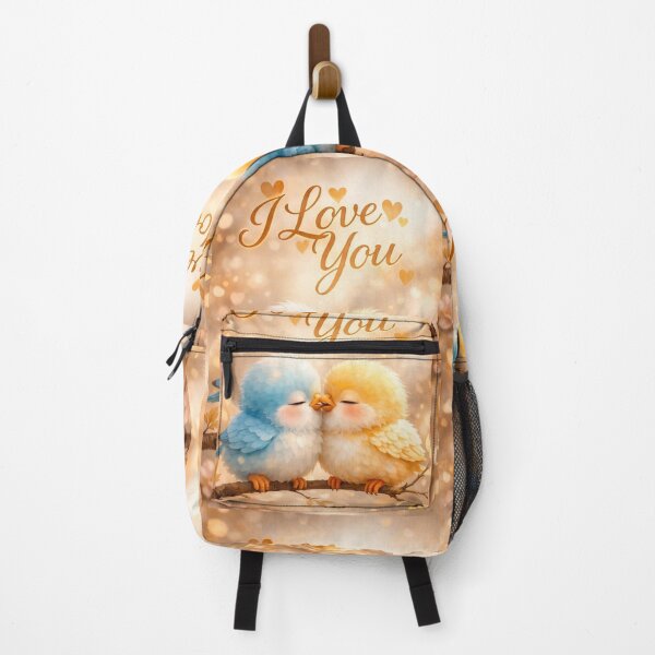 Item preview, Sweet Lovebirds I Love You Fluffy Birds Illustration designed and sold by Dreamy Armine Art.