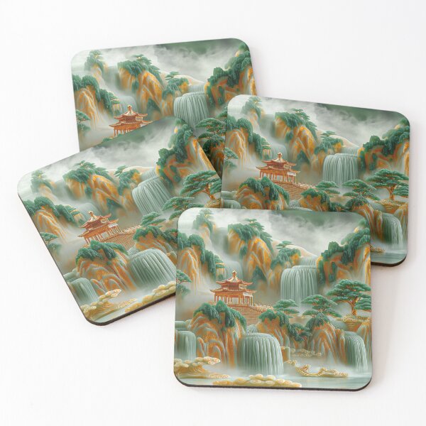 Item preview, Asian jade carving mountain landscape with temples designed and sold by MargaretWiktor.
