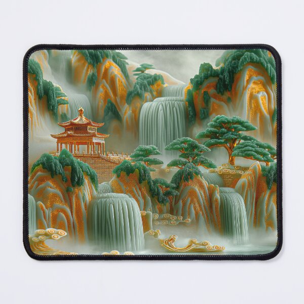 Item preview, Asian jade carving mountain landscape with temples designed and sold by MargaretWiktor.