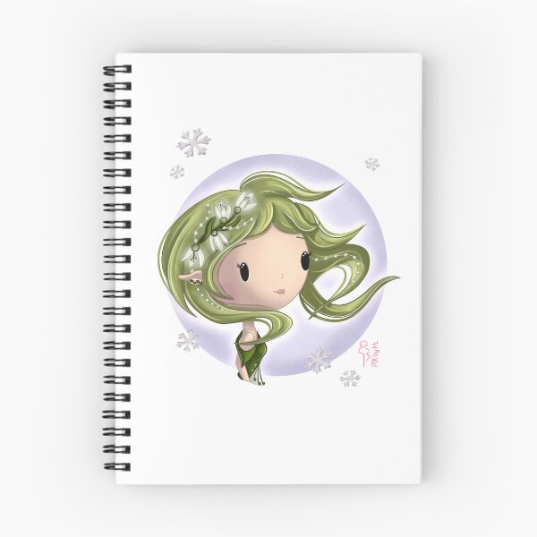 Item preview, January birth flower – Chibi girl with snowdrops | Cute illustration designed and sold by PiX by PE.
