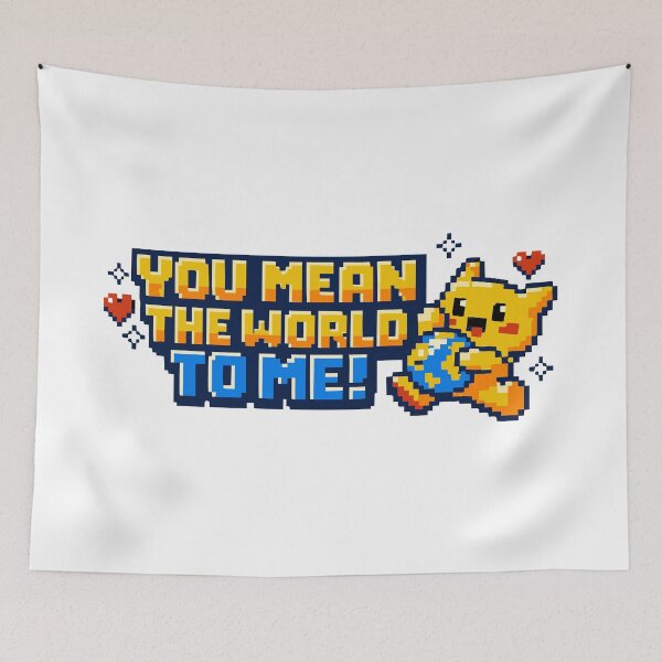 Item preview, You Mean The World To Me - Cute Retro Pixel Art Cat designed and sold by Panda Creative Studio.