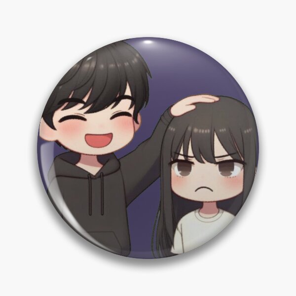 Item preview, Funny Chibi Couple - Boy Giving Head Pat to Grumpy Girl designed and sold by GunnuDesigns.