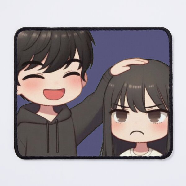 Item preview, Funny Chibi Couple - Boy Giving Head Pat to Grumpy Girl designed and sold by GunnuDesigns.