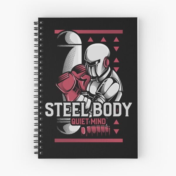 Item preview, Steel Body Quiet Mind Boxing T-Shirt, Futuristic Fighter Training Graphic designed and sold by FusionTeeDesign.