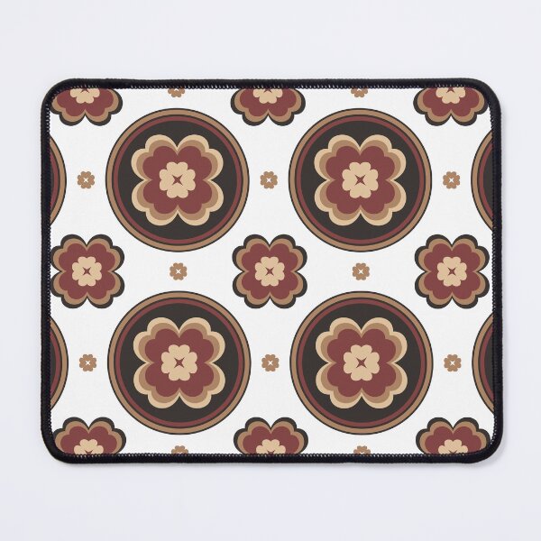 Item preview, Seamless Retro Floral Medallion Pattern with Geometric Flower Circles in Warm Brown Tones designed and sold by kasune-shop.