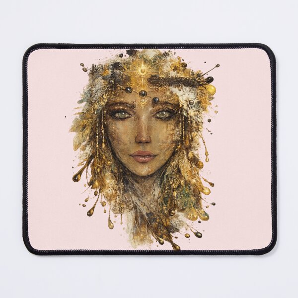 Item preview, Boho Spiritual Woman Portrait – Golden Abstract Art designed and sold by NB-Artmagic.
