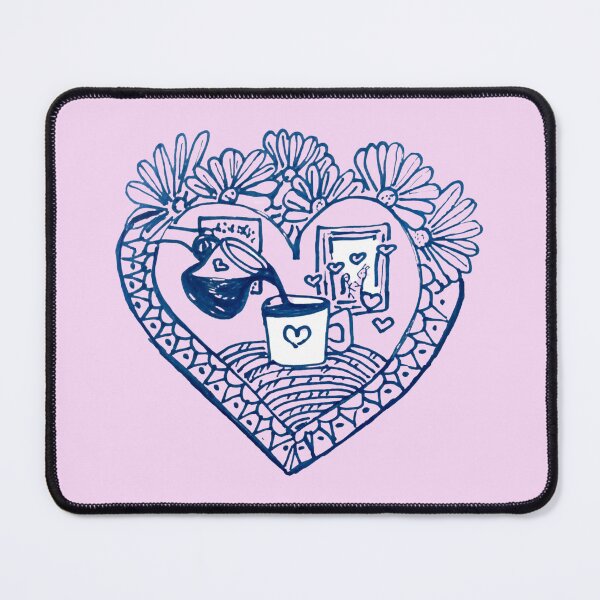 Item preview, Spring Coffee Love Heart Table Pen Doodled Sketch, Hand Drawn Doodle designed and sold by Uplifting Vib'n Design and Decor .