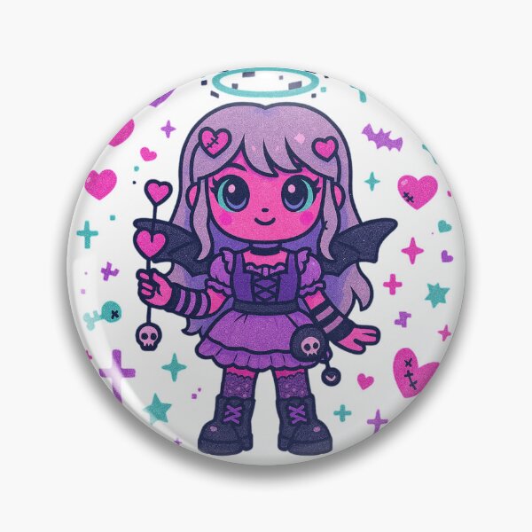 Item preview, ✨ Sweet Hex Angel – Kawaii Candy Goth Doll ✨ designed and sold by Alquimia Lunar.