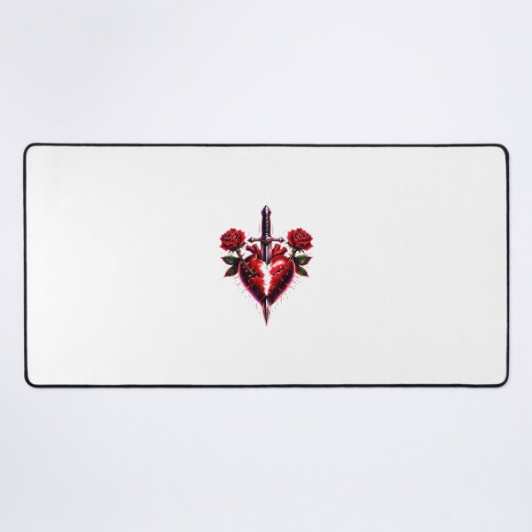 Item preview, Broken Heart Dagger Rose Gothic Valentine Art designed and sold by Mix Mood.