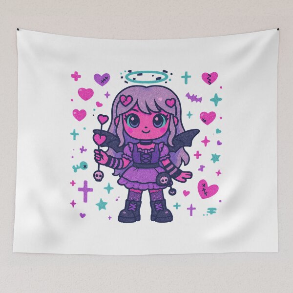 Item preview, ✨ Sweet Hex Angel – Kawaii Candy Goth Doll ✨ designed and sold by Alquimia Lunar.