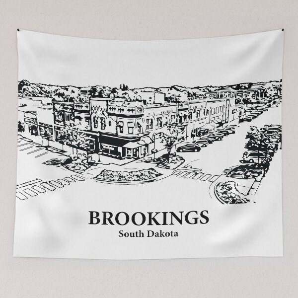 Item preview, Brookings SD - Ink Cityscape Illustration designed and sold by Lakeric Cityscapes.