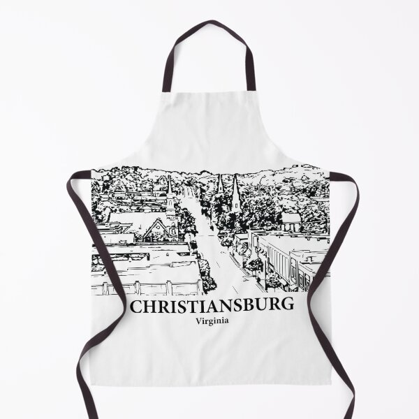 Artikelvorschau, Christiansburg, Virginia – Stadtansicht-Illustration (Tusche) entworfen und verkauft von Lakeric Cityscapes.