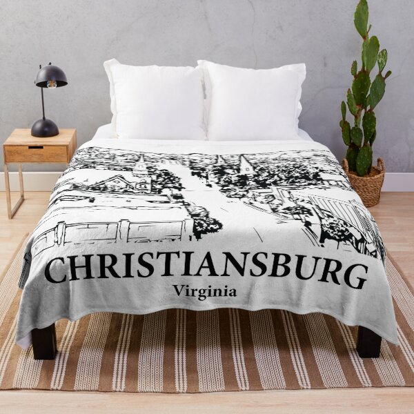 Artikelvorschau, Christiansburg, Virginia – Stadtansicht-Illustration (Tusche) entworfen und verkauft von Lakeric Cityscapes.