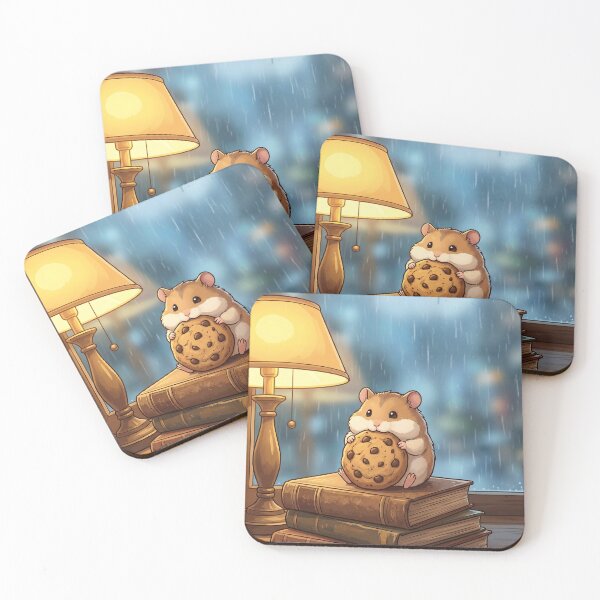 Item preview, Cute Hamster Eating Cookie On Books designed and sold by Neural Dream.