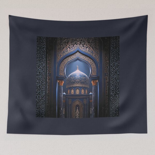 Item preview, Midnight Blue Islamic Arch with Golden Dome and Crescent designed and sold by D-Islamic.