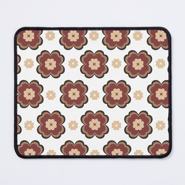 Item preview, Seamless Retro Floral Medallion Pattern with Geometric Flower Circles in Warm Brown Tones designed and sold by kasune-shop.