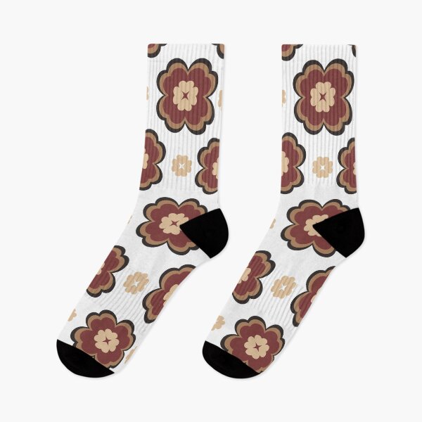 Item preview, Seamless Retro Floral Medallion Pattern with Geometric Flower Circles in Warm Brown Tones designed and sold by kasune-shop.