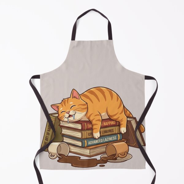Item preview, The Art of Napping - Funny Sleeping Ginger Cat and Books Illustration designed and sold by HappySproutArt.