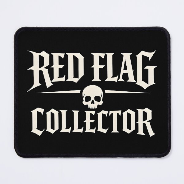 Item preview, Red Flag Collector – Dark Humor Gothic Skull Statement Shirt designed and sold by R3X .