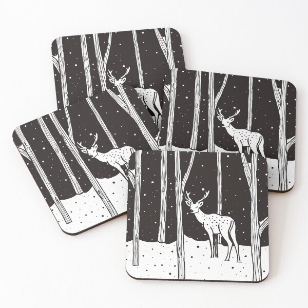 Item preview, A deer wandering in a snowy forest designed and sold by AtelierMCILLU.