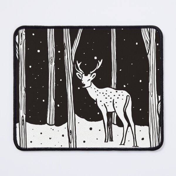 Item preview, A deer wandering in a snowy forest designed and sold by AtelierMCILLU.