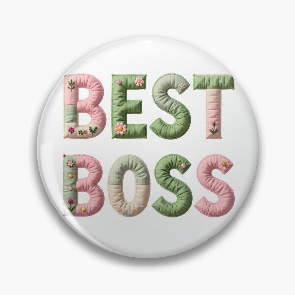 Item preview, BEST BOSS - IN PINK & GREEN FAUX LETTERING  designed and sold by AlexOBrienArt.