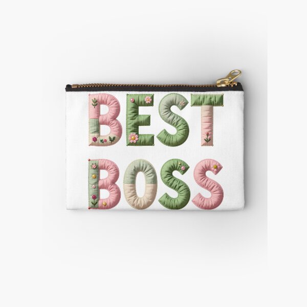 Item preview, BEST BOSS - IN PINK & GREEN FAUX LETTERING  designed and sold by AlexOBrienArt.