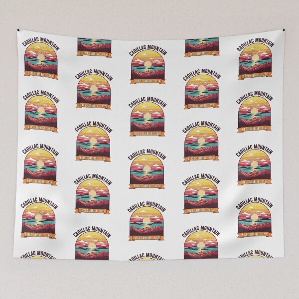 Item preview, Cadillac Mountain Acadia - First Sunrise USA Retro Badge designed and sold by Digital Dreams Arts.
