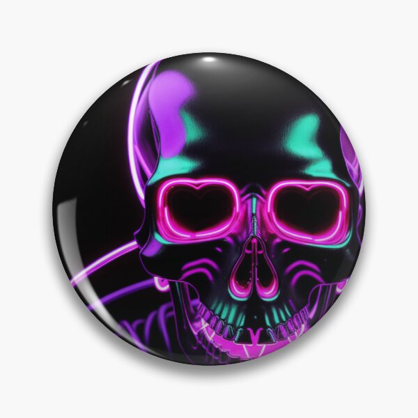 Item preview, Cyberpunk Neon Skull - Glowing Circuits Digital Art designed and sold by Aihubz.