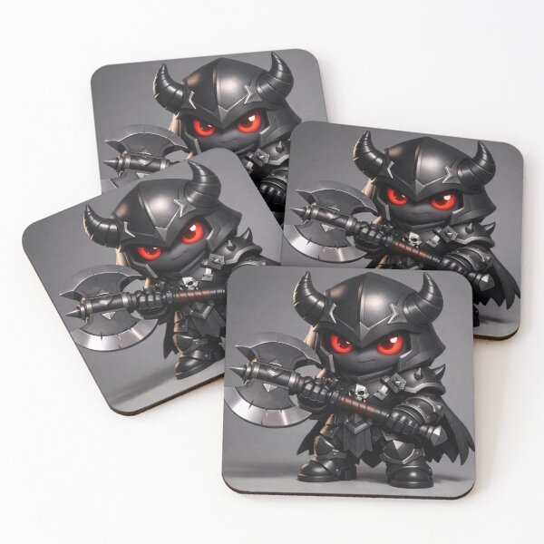 Item preview, Mini Dark Knight Chibi Chaos Warrior with Battle Axe designed and sold by Dreamy Armine Art.