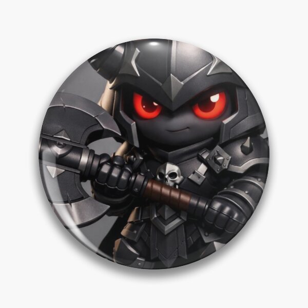 Item preview, Mini Dark Knight Chibi Chaos Warrior with Battle Axe designed and sold by Dreamy Armine Art.