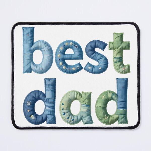 Item preview, BEST DAD - IN BLUE & GREEN FAUX LETTERING designed and sold by AlexOBrienArt.