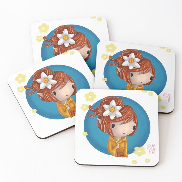 Item preview, Birth flower of March – Chibi girl with daffodil | Cute illustration designed and sold by PiX by PE.
