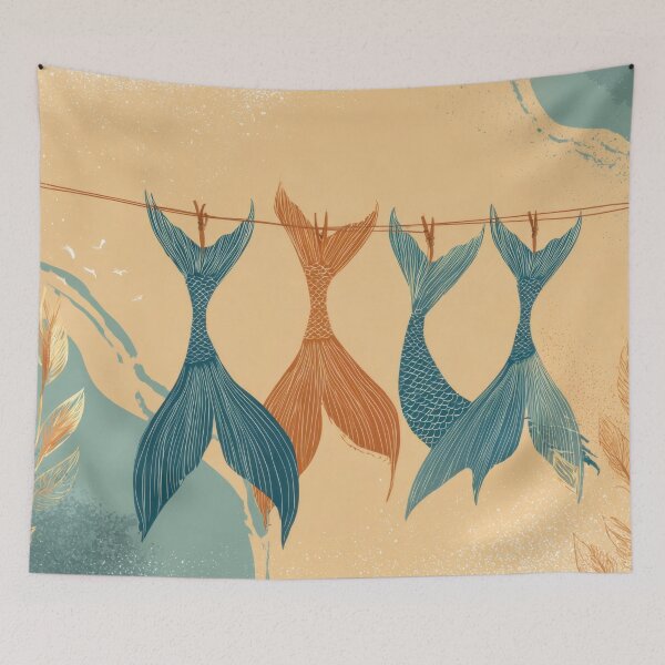 Item preview, Mermaid tails hanging on a line designed and sold by anytka.