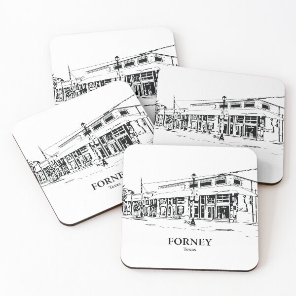 Item preview, Forney TX - Ink Cityscape Illustration designed and sold by Lakeric Cityscapes.