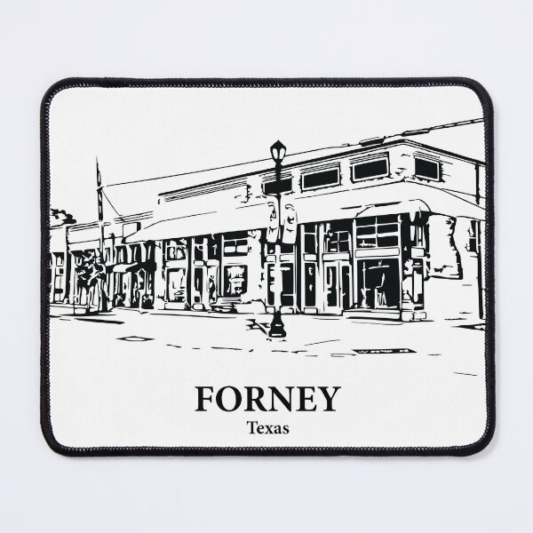 Item preview, Forney TX - Ink Cityscape Illustration designed and sold by Lakeric Cityscapes.